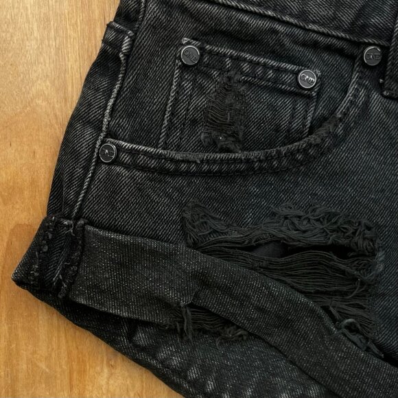 ONE X ONE TEASPOON DENIM SHORTS WOMEN’S sz 27 Button Fly High Rise Cuffed - Picture 3 of 11